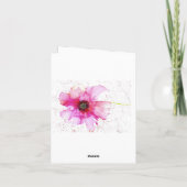 Carte blanche avec fleurs roses (Dos)