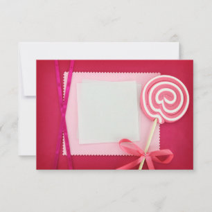 Carte blanche avec lollipop sur arrière - plan ros