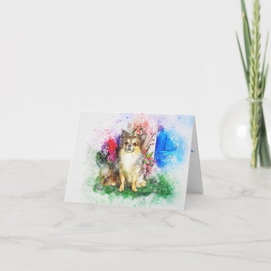 Carte blanche avec peinture à l'aquarelle de Chihu (Devant)