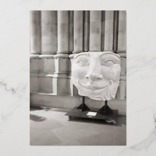 Carte blanche avec visage en noir et blanc (Recto)