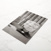 Carte blanche avec visage en noir et blanc (Rotation)