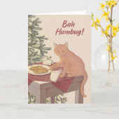 Carte blanche Bah Humbug Christmas Cat (Fleur jaune)