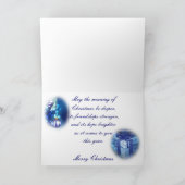 Carte blanche bleue de Joyeux Noël de flocon de (Intérieur)
