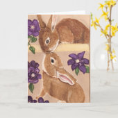 Carte blanche Bunny Love (Fleur jaune)