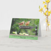 Carte blanche Carolina Wren Pair (Fleur jaune)