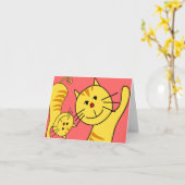 Carte blanche chat Hello (Fleur jaune)