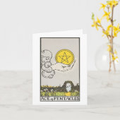 Carte blanche d'as de pentaclès (Fleur jaune)