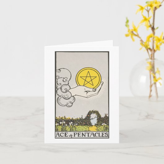 Carte blanche d'as de pentaclès (Fleur jaune)