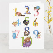 Carte blanche de 10 animaux écossais (Fleur jaune)