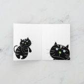 Carte blanche de chat noir bleu (Intérieur)