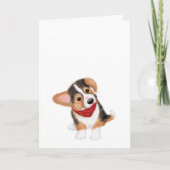 Carte blanche de chiot de corgi mignonne (Devant)