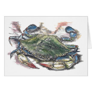 Carte blanche de crabe bleu