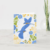 Carte blanche de dessin Bluebirds et Fleurs (Devant)