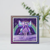 Carte blanche de fée de pluie violette (Debout devant)