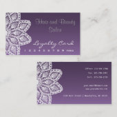 Carte blanche de fidélité de dentelle - cheveux et (Devant / Derrière)