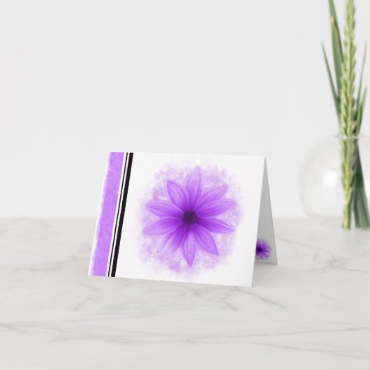 Carte blanche de fleurs violettes (Devant)