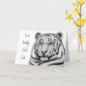 Carte blanche de joyeux anniversaire de tigre (Fleur jaune)