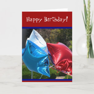 Carte blanche de joyeux anniversaire et bleue
