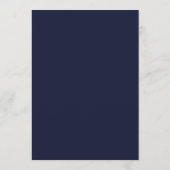 Carte blanche de menu de mariage de marine (Dos)