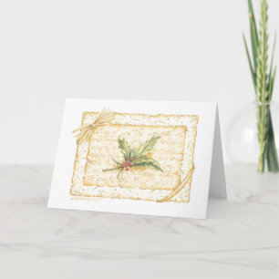 Carte blanche de Noël Holly Note