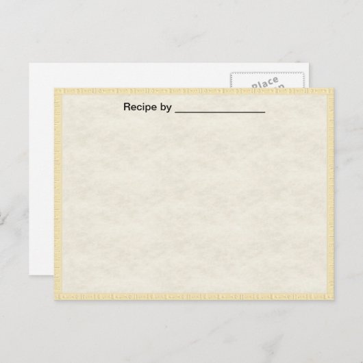 Carte blanche de recette texturée légère n° 1 (Devant / Derrière)