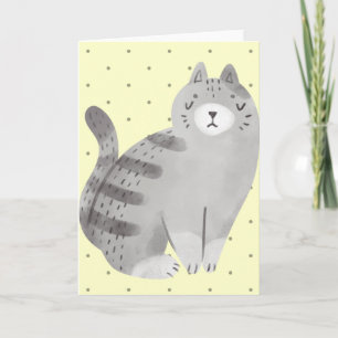 Carte blanche d'illustration de chat mignonne