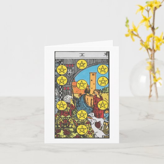 Carte blanche Dix de pentaclès (Fleur jaune)