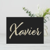 Carte blanche du nom de Xavier (Debout devant)