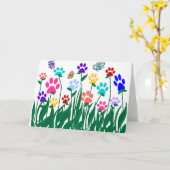 Carte blanche Empreinte de patte Garden (Fleur jaune)