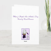 Carte blanche et pourpre du jour de mère d'iris (Dos)