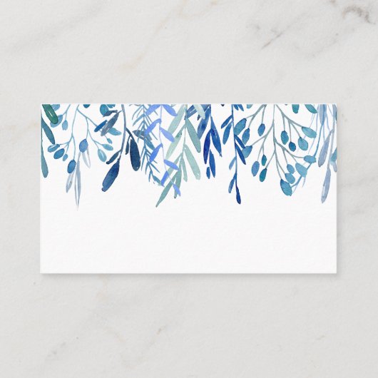 Carte blanche feuille bleue (Dos)