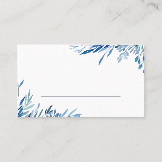 Carte blanche feuille bleue (Devant)