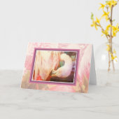 Carte blanche Flamant rose (Fleur jaune)