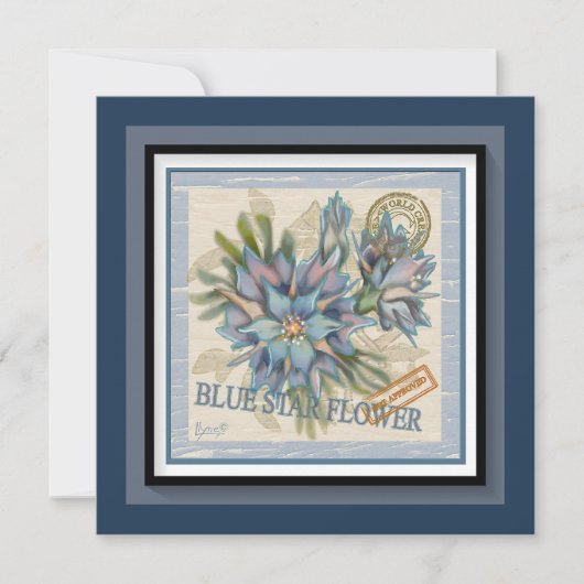 Carte blanche fleur bleue de G Creation Office (Devant)