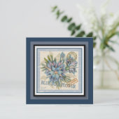 Carte blanche fleur bleue du bureau G Creation (Debout devant)