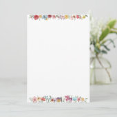 Carte blanche Fleur sauvage aquarelle peinte (Debout devant)