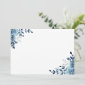 Carte blanche florale Dusty Blue Navy (Debout devant)
