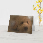 Carte blanche Goldendoodle (Fleur jaune)