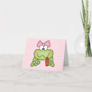 Carte blanche grenouille de jour mignonne