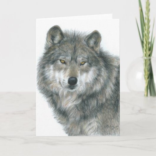 Carte blanche "Haunted Eyes" Art Wolf original (Devant)