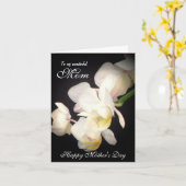 Carte blanche heureuse d'orchidée du jour de mère (Fleur jaune)