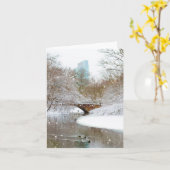 Carte blanche - hivernage neige scène (Fleur jaune)