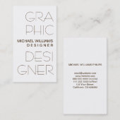 CARTE BLANCHE JE CONÇOIS GRAPHIQUE ÉLÉGANT SIMPLE (Devant / Derrière)