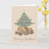 Carte blanche Joyeux Arbre de Noël (Fleur jaune)