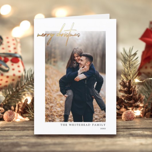 Carte blanche Joyeux Noël moderne