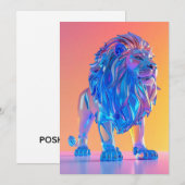 Carte blanche Lion Bleu Cristal (Devant / Derrière)