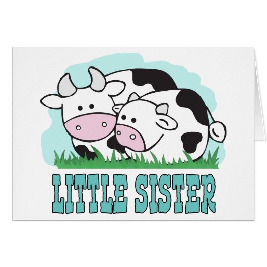 Carte blanche Little Sister Cows (Devant Horizontal)