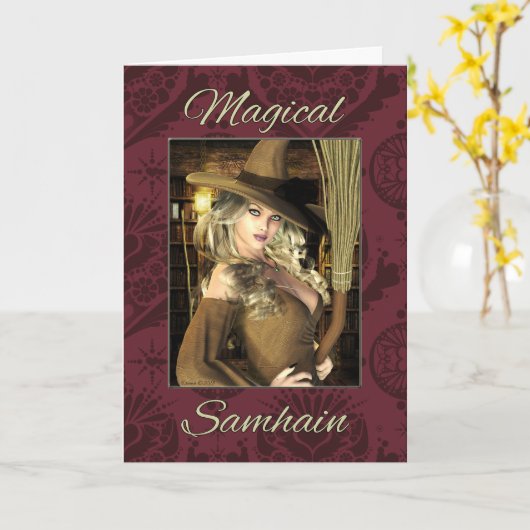 Carte blanche Magical Samhain Witch (Fleur jaune)