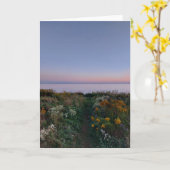 Carte blanche magnifique coucher de soleil et fleu (Fleur jaune)