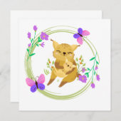 Carte blanche Mama et bébé lynx/wildcat (Devant / Derrière)